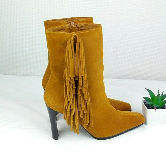Frye Tan Suede Ankle Booties